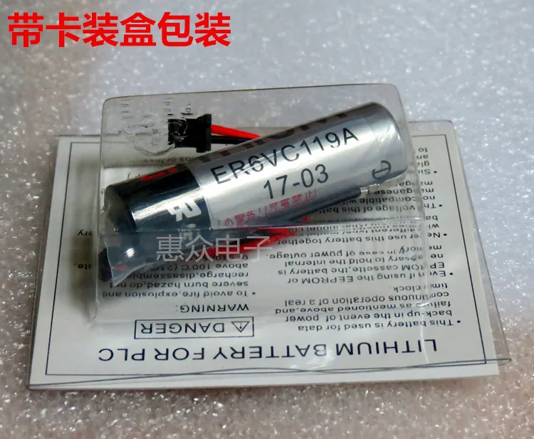 Аккумулятор PLC ER6V ER6VC119A, 100% в, 3,6 мА · ч, 2 шт./лот, 2000 оригинальный, с черным разъемом, бесплатная доставка