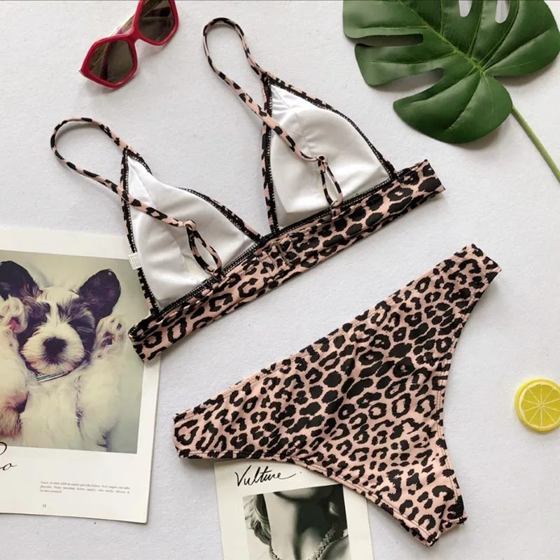 Женский купальник 2019 сексуальный женский леопардовый комплект бикини с низкой