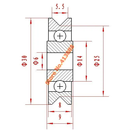 Высокое качество 6 мм V Groove стальные роликовые подшипники 630VV 6*30*9 Подшипник