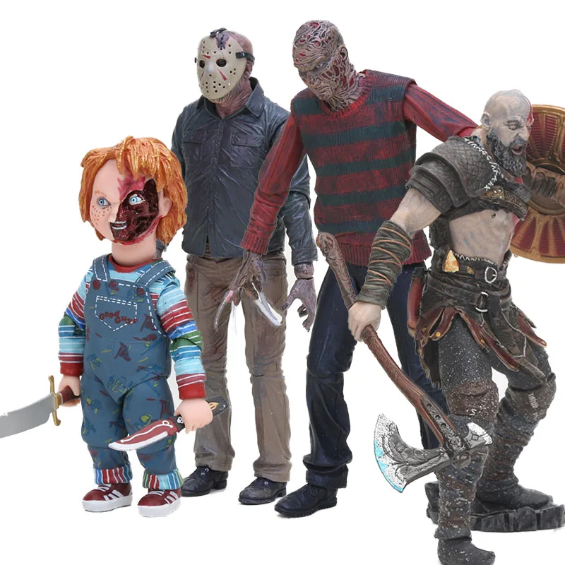 Уличный Фредди Крюгер NECA Friday Джейсон страшный Чаки фигурка игрушки фильмы ужасов Бог войны Кратос ПВХ фигурка коллекционная игрушка 18 см