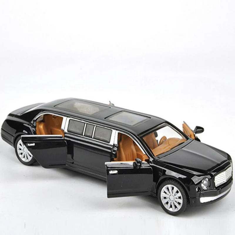 1/28 соотношение игрушечный автомобиль детская игрушка литой Bentley Расширенный седан модель оттягивающийся звук и светильник игрушечный автомобиль