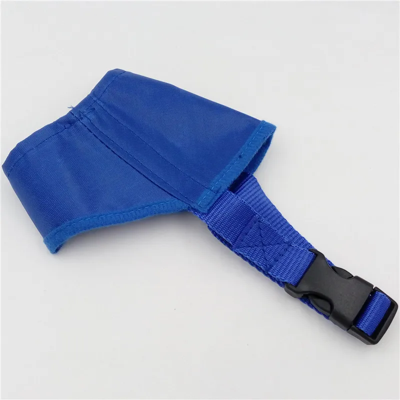 Синий ПЭТ нейлон Регулируемый поясной ремень маска намордник против лая укусов