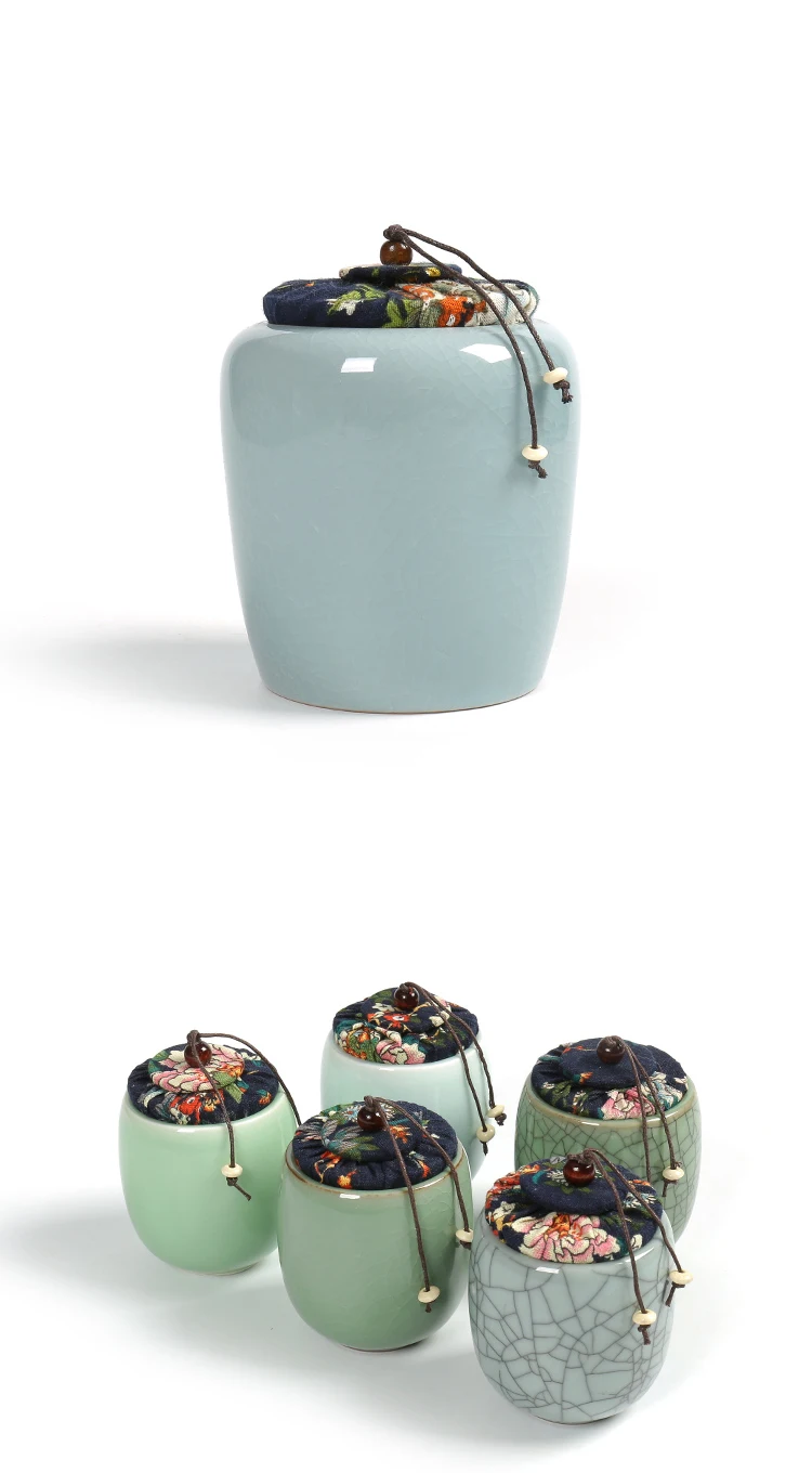 Китайские чайные банки Longquan Celadon Crackle Glaze чайная посуда чайная банка пробковая Мешковина печать баночка с крышкой хранение конфет винтажный домашний декор