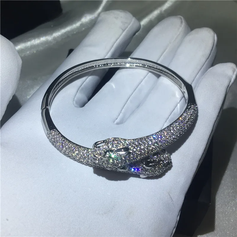 Роскошный Леопардовый Браслет Mirco Pave, 380 шт., кубический цирконий, белое золото, вечерние браслеты для женщин, свадебные аксессуары