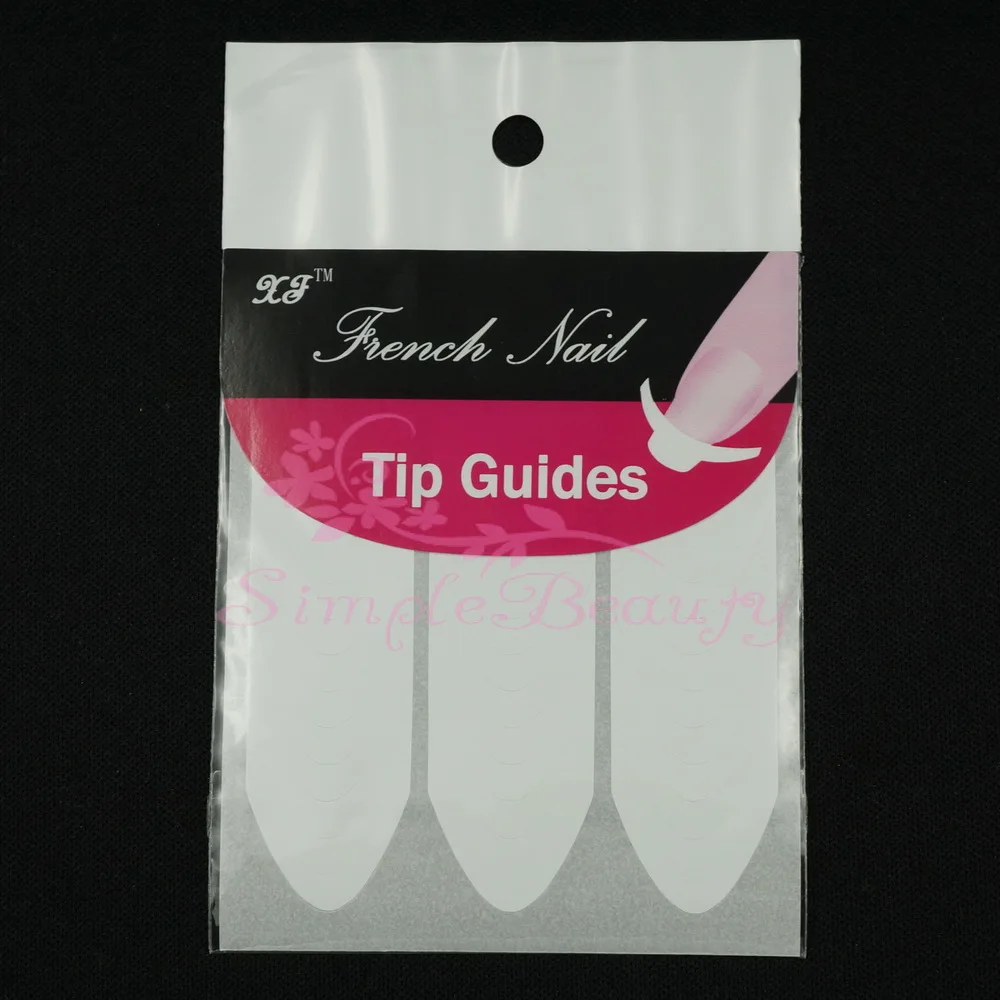 100pcs/lot Smile French Finger Guides Sticker Stencil Salon Nail Art Tips Manicure DIY Design Styling Tools | Красота и здоровье