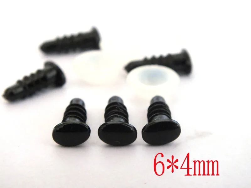 Бесплатная доставка! 50 шт/партия -- 6*4 мм Черный цвет овальной формы пластиковые