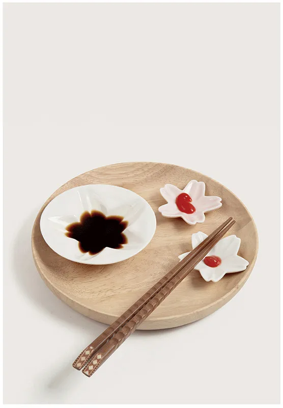 KINGLANG ceramic 2 шт./компл. Sakura розовая и белая тарелка для соевого соуса посуда