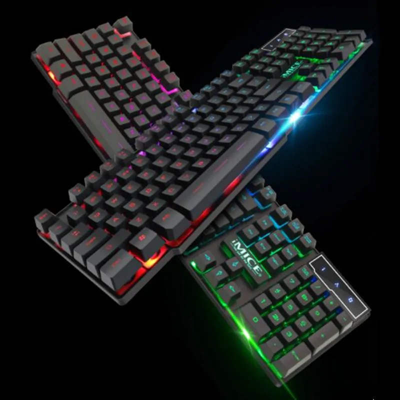 IMice Проводная игровая клавиатура имитация механической клавиатуры светодиодный с подсветкой USB X7 игровая мышь геймер клавиатура для ПК настольный компьютер
