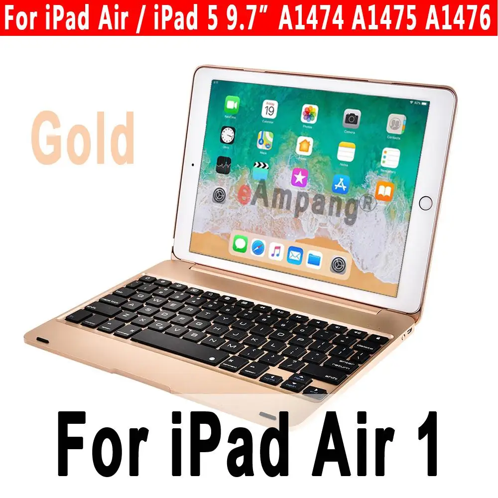 Gold for iPad Air 1 Топ Флип-клавиатура для Apple iPad 9,7 5-го 6-го поколения Bluetooth клавиатура чехол для iPad Air 1 2 5 6 Pro 9,7 чехол - Цвет: Gold for iPad Air 1