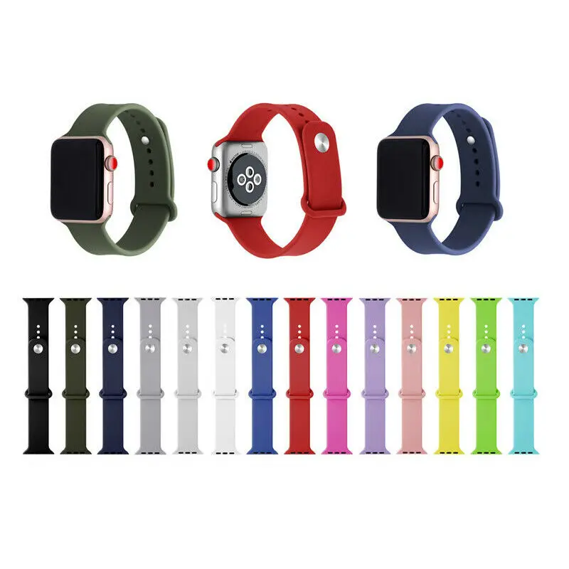 Сменный силиконовый спортивный ремешок для Apple iWatch 4/3/2/1 серии 38/40/42/44 мм цветные