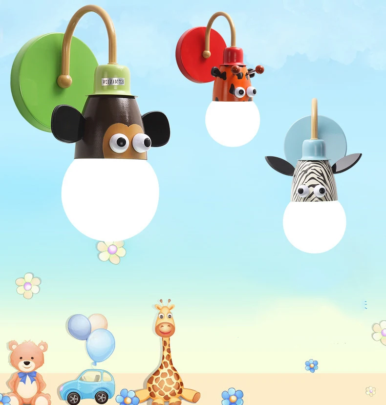 Мультфильм настенный светильник детская спальня мальчик девочка простой деко