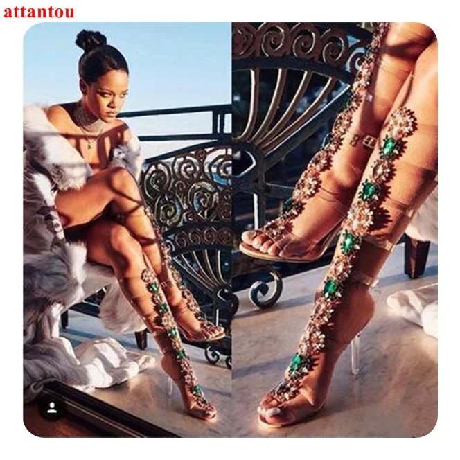 Женские босоножки с кристаллами Зеленые блестками туфли-лодочки на тонком