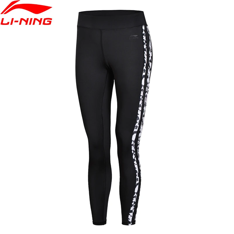 Li-Ning женские трендовые слойные колготки для фитнеса, облегающие эластичные спортивные штаны с принтом AULN042 WKY160