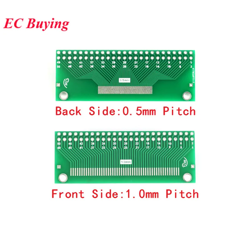 

5pcs 50 Pin FFC/FPC SMD to Turn DIP 2.54mm Pitch 50P 0.5mm/1mm TFT LCD Adapter Converter Board Connector Socket Transfer Plate