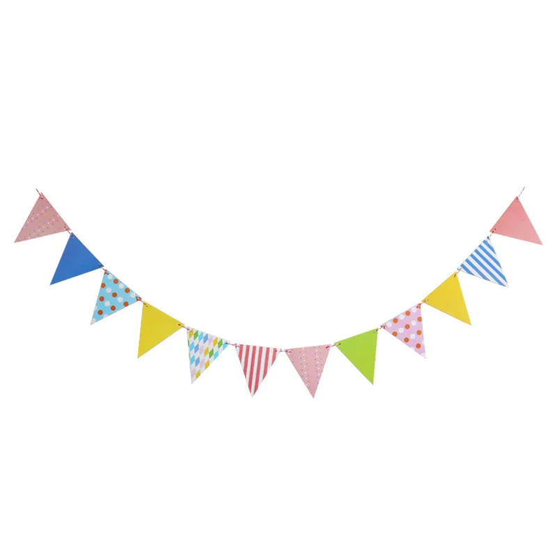 12 флаги 16 см гирлянды Рождения овсянка баннеры Вымпел Baby Shower Свадьба День Святого Валентина флаги украшение партии поставки