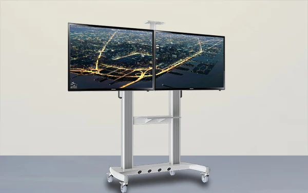NB AVT1800 60 2A двойной экран ТВ Мобильная тележка 40 &quot 60&quot LED LCD плазменный крепление с