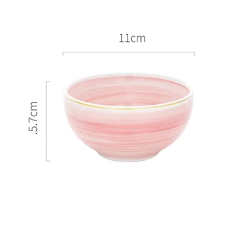 4.5inch bowl Pink Европейский стиль Пномпень керамическая Западная Посуда рисовое блюдо суп чашка стейк Блюдо Столовая Посуда Десертная Тарелка обеденная декоративная тарелка - Цвет: 4.5inch bowl Pink