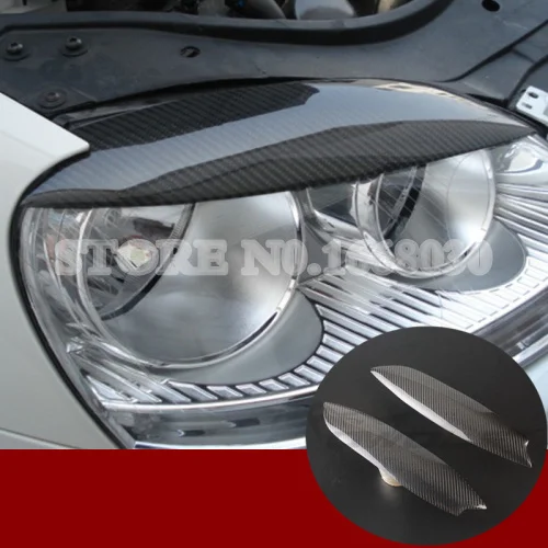 Накладка на переднюю фару из углеродного волокна для Volkswagen Golf 5 R32 MK5 2005 2007 2 шт.