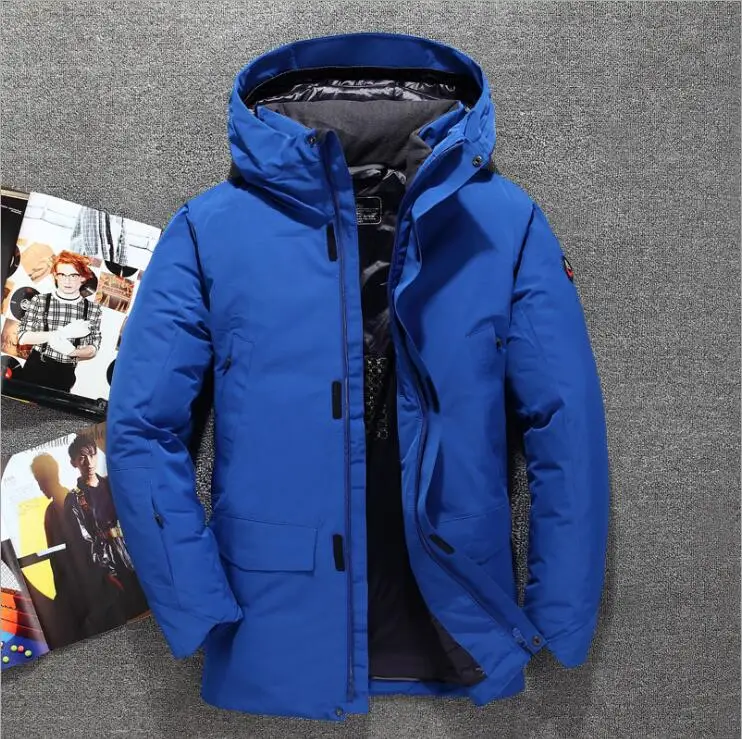 2018 winter jacket new men's outdoor fashion thick warm hooded high velvet long down | Спорт и развлечения