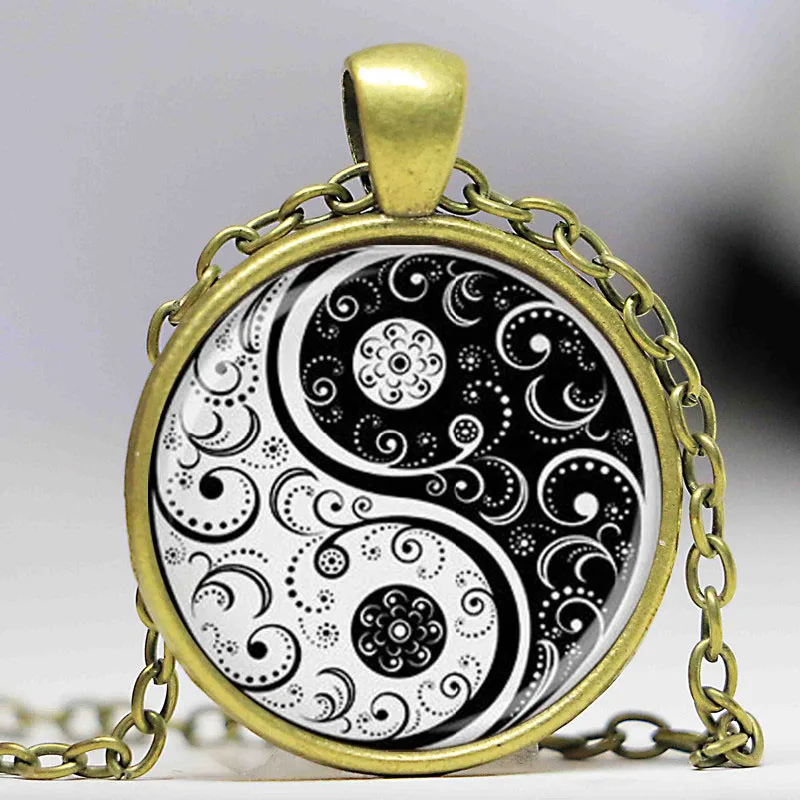 Женская черно белая подвеска Инь Янь для йоги модное ожерелье|yin yang pendant|yoga