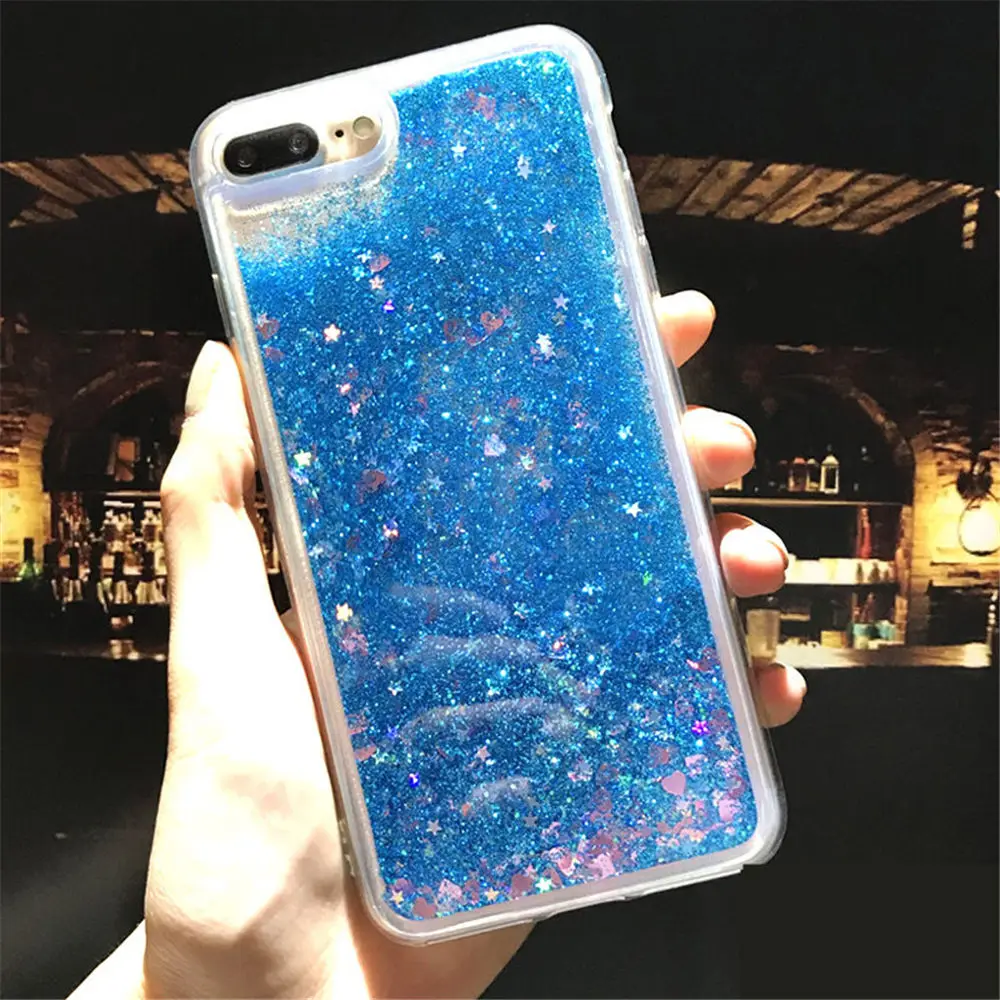 Мягкий чехол QINUO Love Heart Shining quicksand для Huawei HonorV10 6X 7X 8X 9 10 Lite Жидкостная динамика Nova 2i 3i