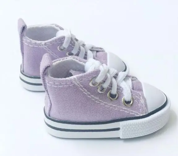 light purple Повседневная парусиновая обувь для куклы BJD 1/4 см; обувь для куклы для девочек 7,5 см; кроссовки ручной работы; обувь для кукол; аксессуары - Цвет: light purple