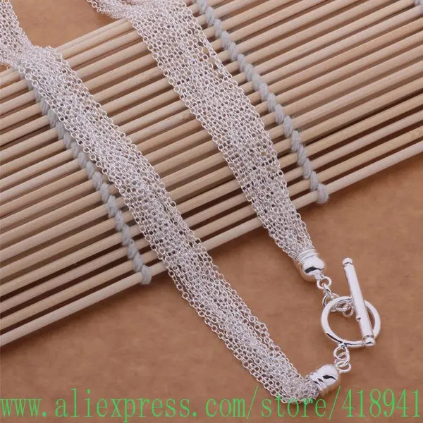 Ожерелье с серебряным покрытием модные ювелирные изделия многолинейное