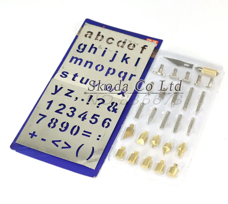 Ручка для пирографии набор инструментов из паяльника + 28 элементов специальные