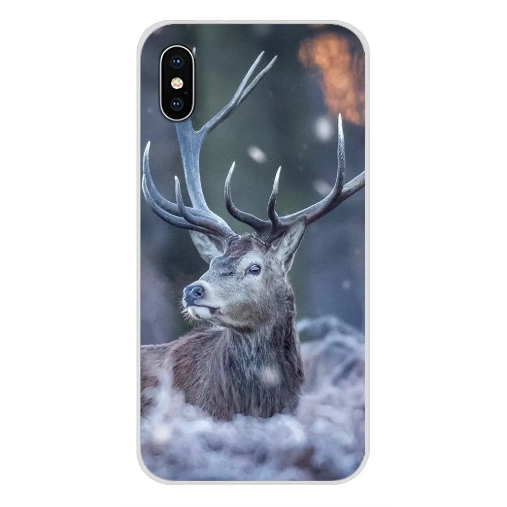 Мягкий прозрачный чехол для Apple iPhone X XR XS MAX 4 4S 5 5S 5C SE 6 6S 7 8 Plus ipod touch The Sunset wild deer |