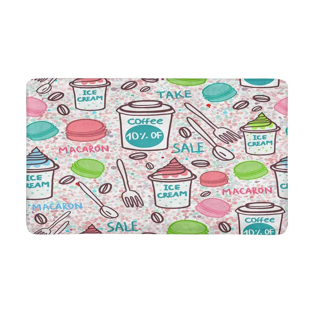 Macarons Coffee Ice Cream и Dots Коврик для двери Противоскользящий коврик входа в дом Декор