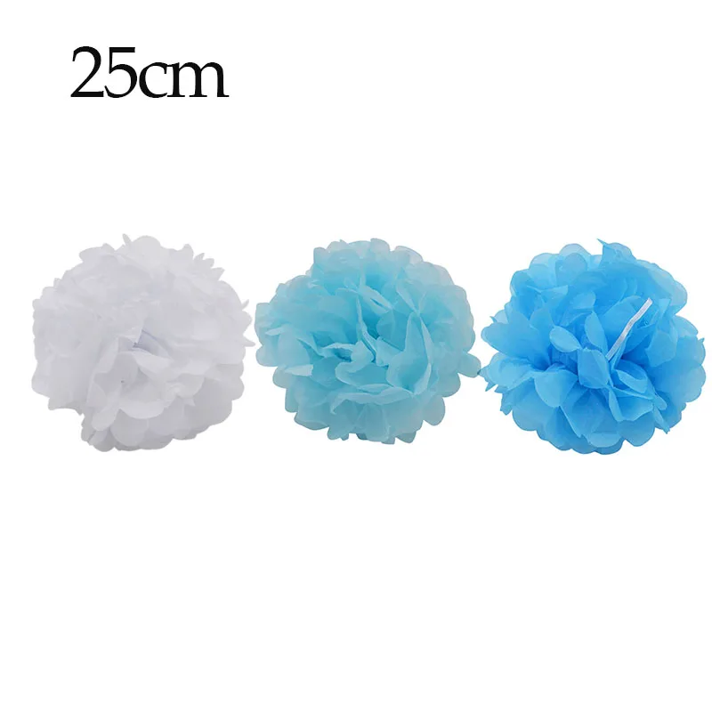 blue pompom Детские вечерние украшения для душа, набор для мальчиков/девочек, детские воздушные шары, баннеры, украшения для детского дня рождения, сделай сам - Цвет: blue pompom