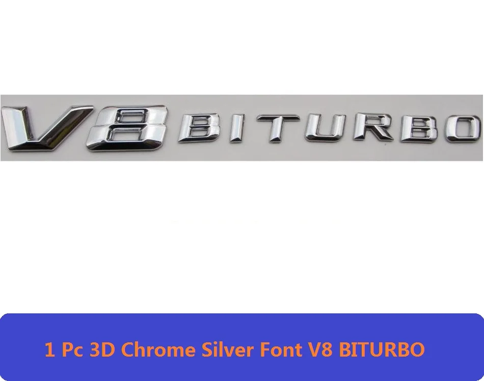 1Pc V8 BITURBO 3D Хром е класс W212 W213 эмблема E200 E300 E320 E350 буква авто наклейка значок для автомобиля Логотип Эмблема Для Mersedes Mercedes Benz AMG - Цвет: 1Pc V8 BITURBO