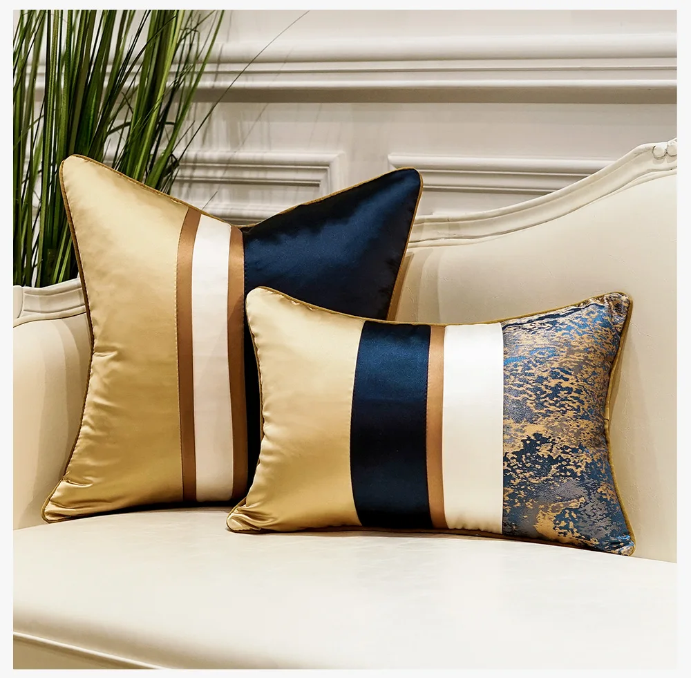 Avigers Luxury Patchwork Modern Cushion Covers with Tassels Throw Pillow Cases Home Decorative Pillowcases 45 x 45 50 x 50