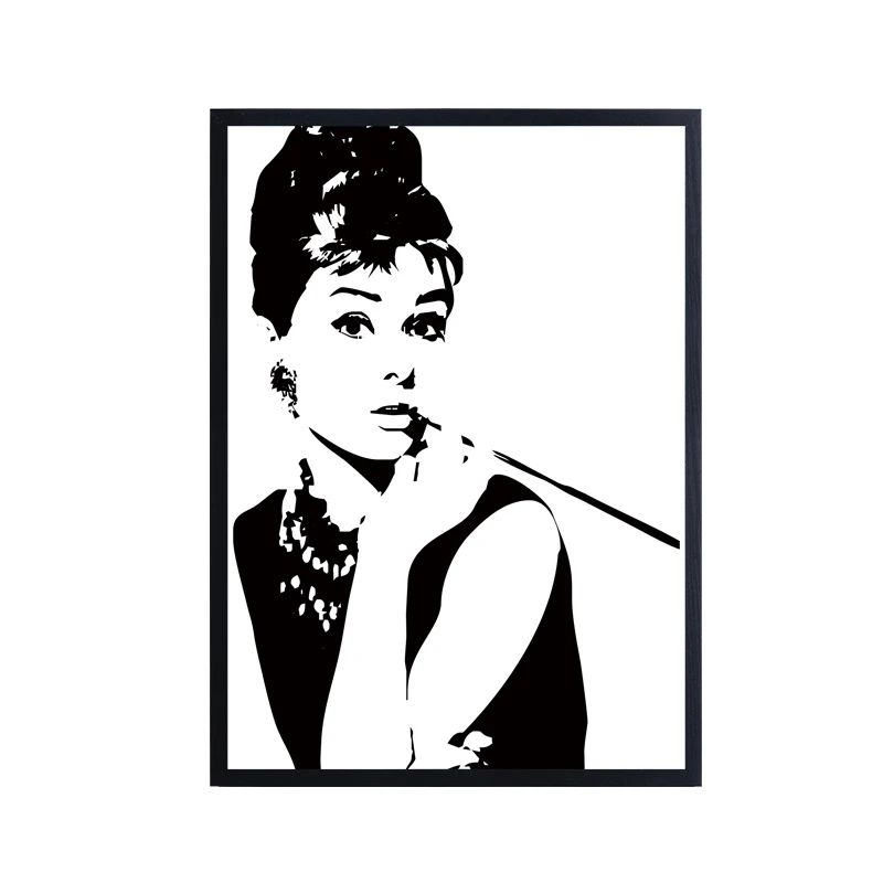 Одри Хепберн розовый дует пузыри Макияж Мода Печать на холсте плакат гостиная