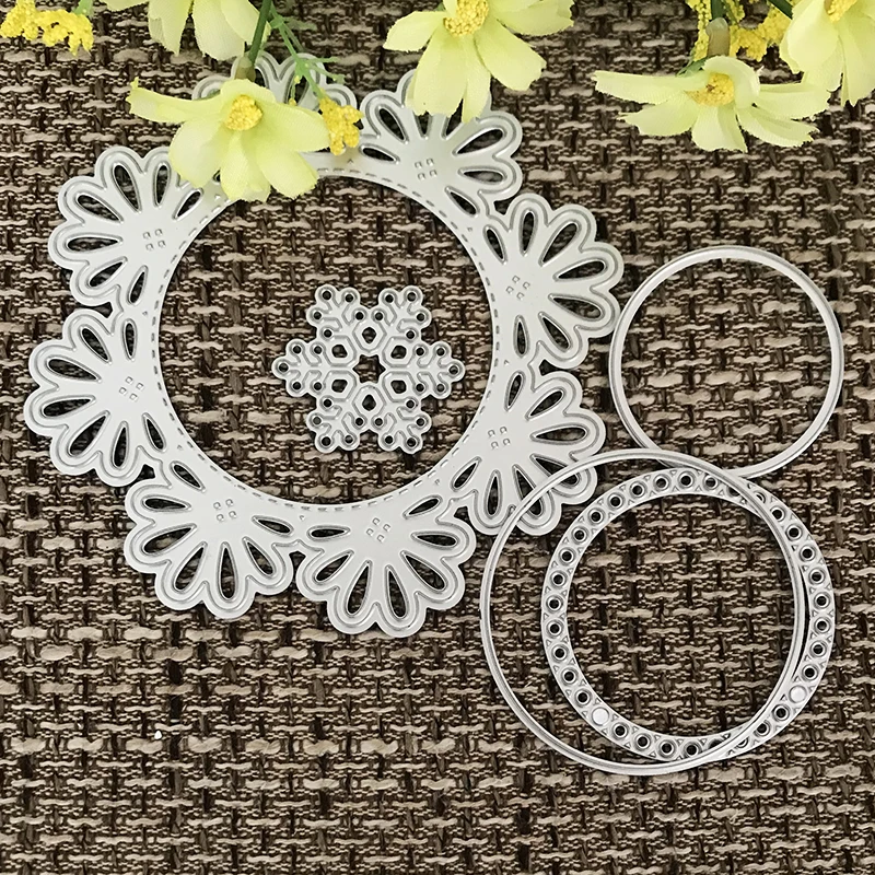 Штампы для снежной рамки металлические режущие штампы кружки скрапбукинга