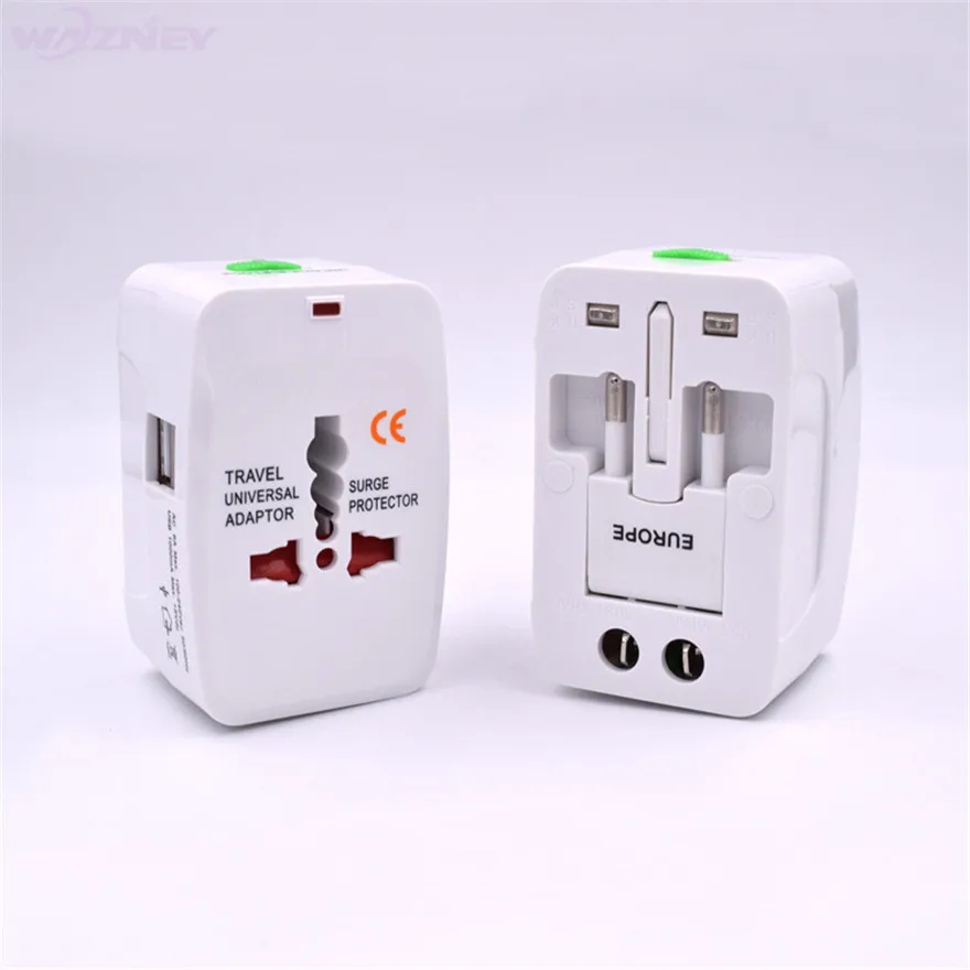 Pure copper 1USB Компл./лот 200 США в ЕС Европа и универсальный AC мощность Plug по всему миру Путешествия адаптер конвертер Великобритании AU преобразования разъем - Цвет: Pure copper 1USB
