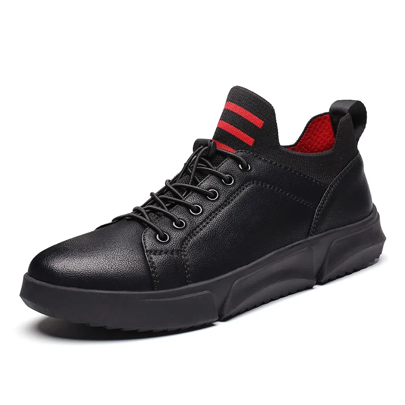 Fashion Men Casual Shoes High Help Sneakers 2019 New Hip-hop Ankle Boots Lace-Up Superstar black Male 108 | Обувь