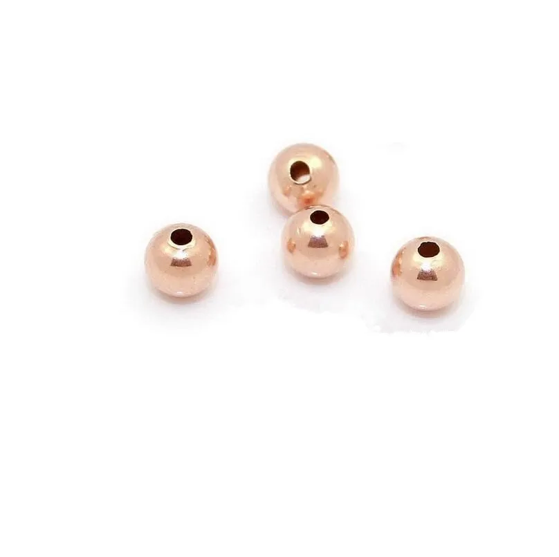 Металлические Обжимные бусины цвета розового золота 200 шт. 2 4 3 5 6 мм гладкие