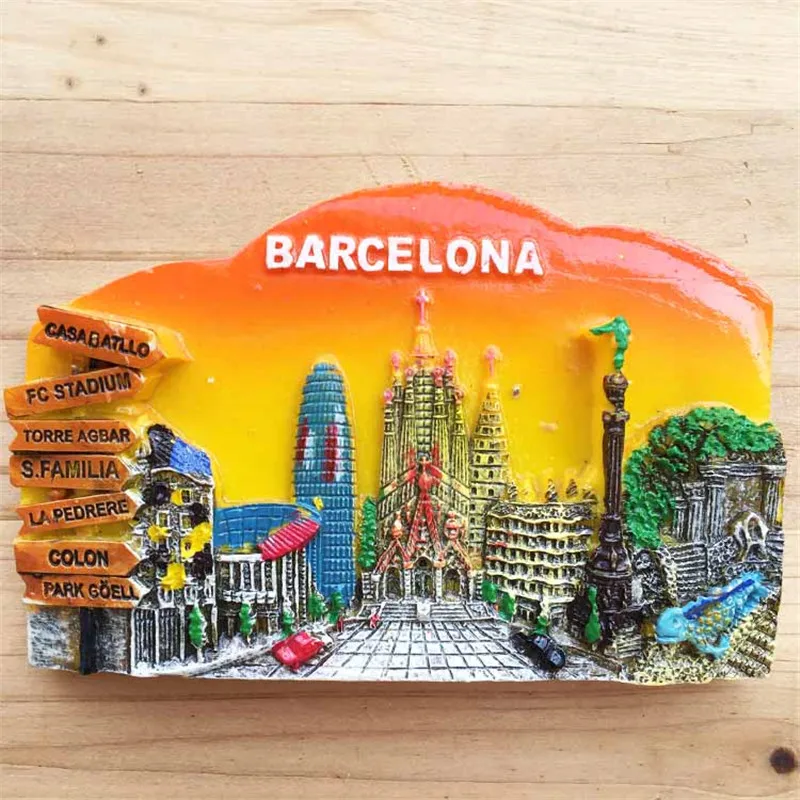 New Arrival Spain Travel Refrigerator magnetic Stickers Tourist Souvenirs Barcelona Fridge Magnets Home Decorations
