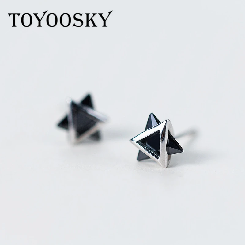 Серьги-гвоздики TOYOOSKY из стерлингового серебра 925 пробы с геометрическим 3D