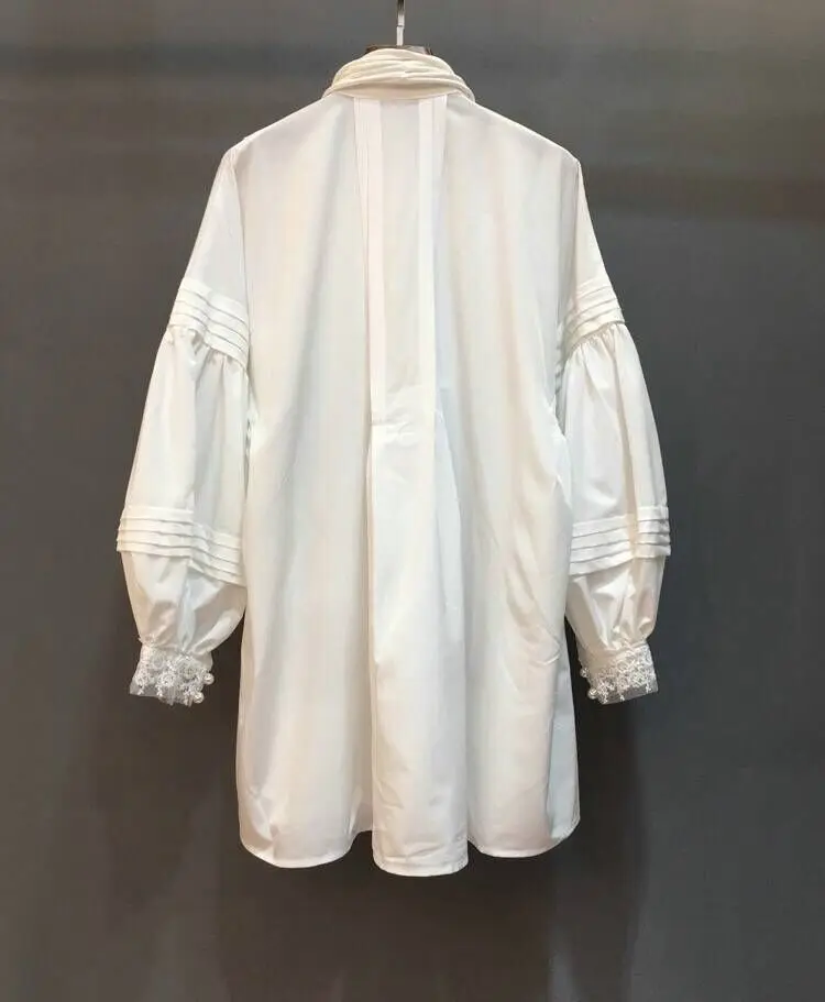 

White Dress Top Quality Sexy Long Lantern Sleeve Bow Celebrity Elegant Vintage Party Dresses Mini