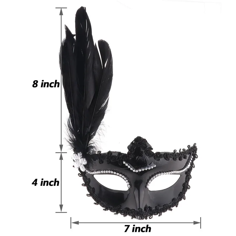 

Women Sexy Lace Eye Masks Party Masks For Princess Masquerade Feathers Halloween Venetian Costumes Carnival Mask Fashion Shows