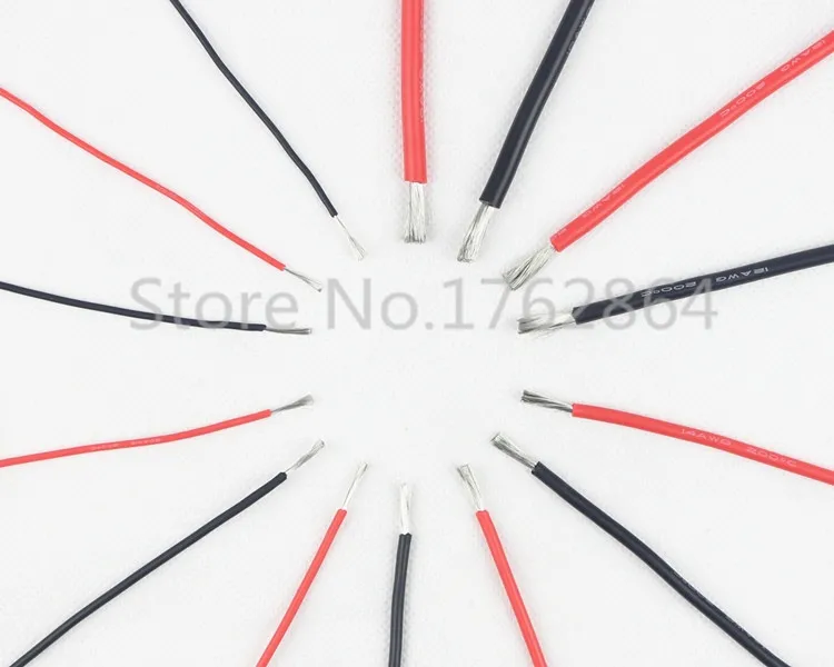 18 AWG 5 м/лот красный или черный # 200 градусов CelsiuHigh термостойкий силиконовый провод