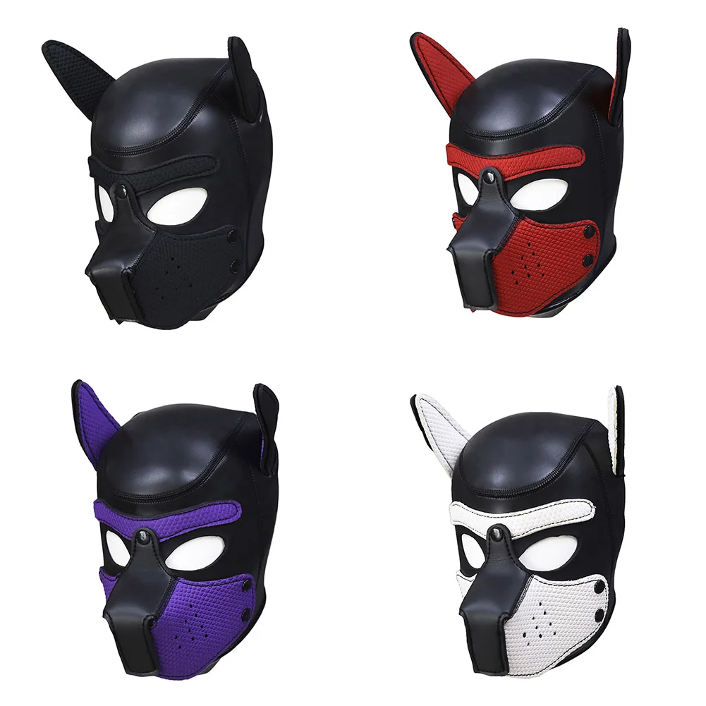Маска для головы собаки косплей ролевых игр мягкая латексная резинка интимные