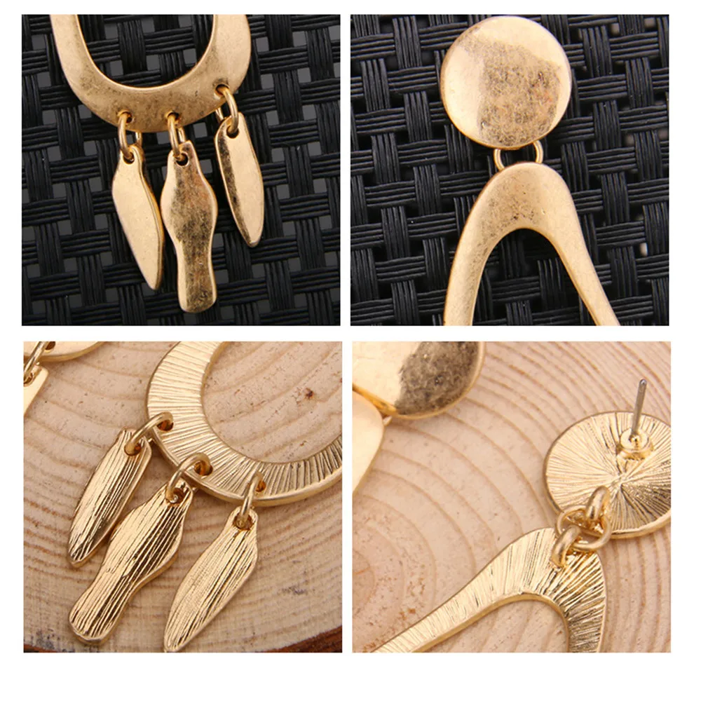 Южный Dreamer полированный Золотой капли воды длинные модные Серьги геометрический