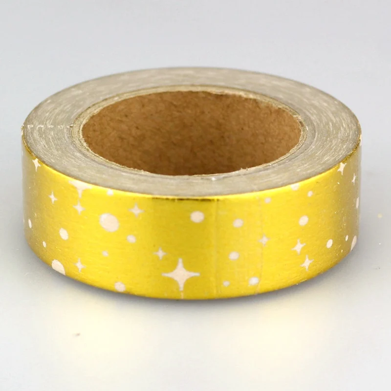 

1X 10m Foil Washi Tape Paper Gold Starry Sky Japanese Stationery Kawaii Sticker Scrapbooking Tools Masking Tape Diy Photo Album