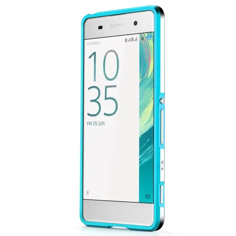 Небесно-голубой Для Fundas Xperia XA чехол роскошный Ультратонкий алюминиевый бампер для sony Xperia XA+ 2 пленки(1 передняя+ 1 задняя - Цвет: Небесно-голубой