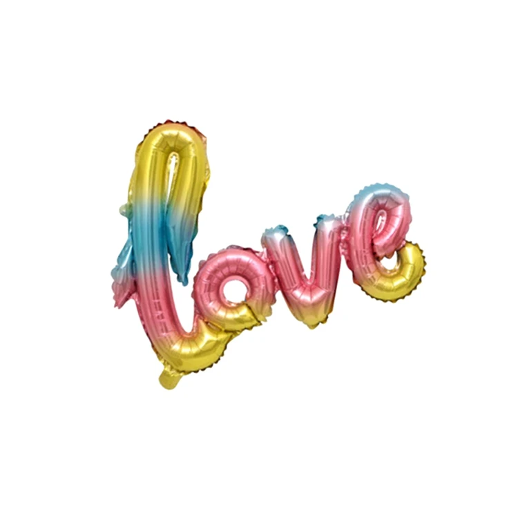 Love LAPHIL переливчатая Радуга номер Фольга воздушные шары 32 дюймов 18th 21st 30th 40th 50th 60th День рождения воздушные шарики для украшения для взрослых - Цвет: Love