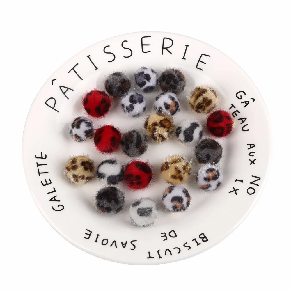 20 шт. цветные меховые шарики с леопардовым принтом|garment accessories|ball fur ballaccessories earrings |