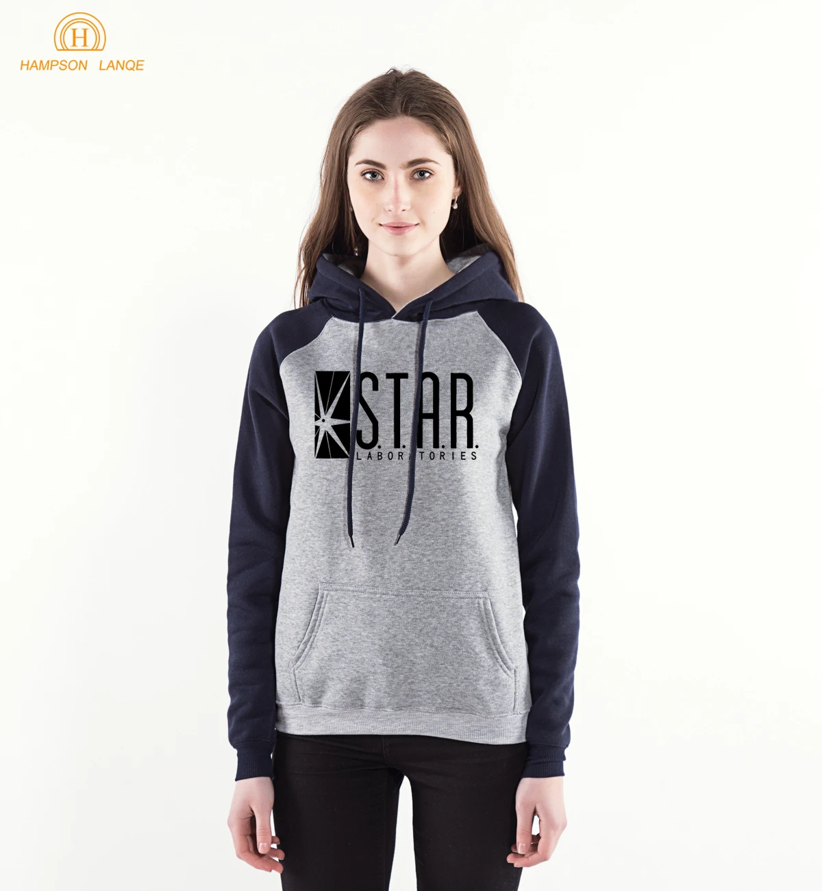 Хэмпсон LANQE The Flash STAR Labs, реглан, худи для женщин,,, K-pop, женские толстовки, зимние, флисовые, высокое качество, с капюшоном